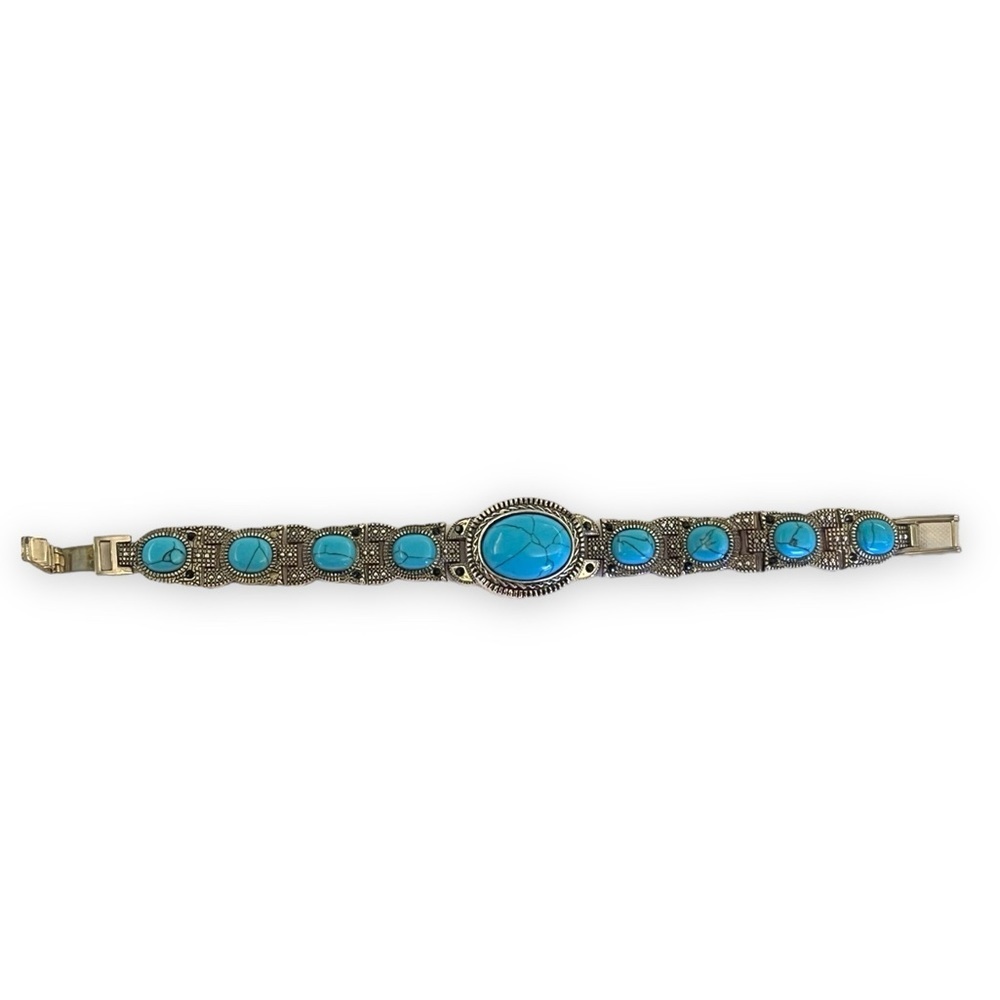 Vintage Strada Turquoise and Steel Link Watch